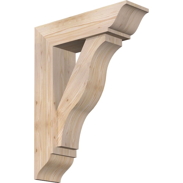 Ekena Millwork Funston Traditional Smooth Bracket w/ Offset Brace, Douglas Fir, 7 1/2"W x 26"D x 34"H BKT0806X26X34FST01SDF - main
